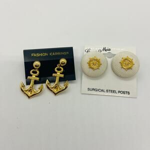 Nautical Anchor and Sailor Earrings - 2 Pairs